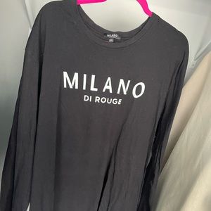 Black Long Sleeve Milano Di Rouge T-shirt 2x